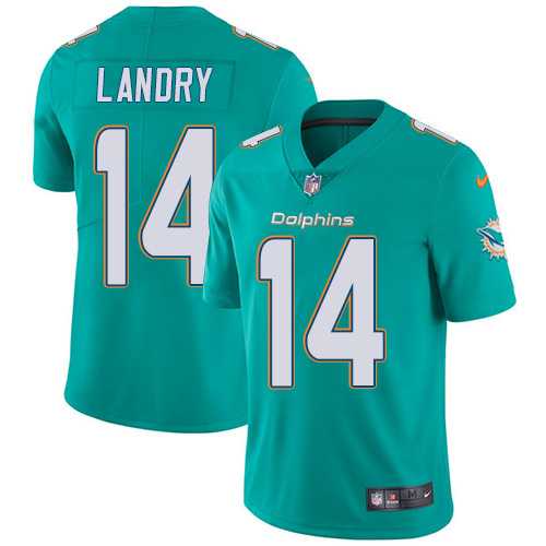 Nike Miami Dolphins #14 Jarvis Landry Aqua Green Team Color NFL Vapor Untouchable Limited Jersey,We sell and wholesale Nike Miami Dolphins #14 Jarvis Landry Aqua Green Team Color NFL Vapor Untouchable Limited Jersey on line form chian!